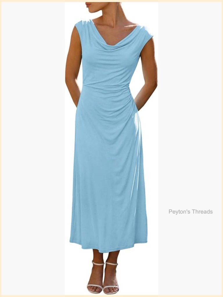 Bodycon Maxi Dress With Pockets Summer Wedding Guest Dress